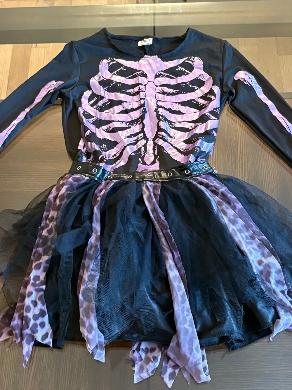 SPIRIT Halloween Dress Girls Medium  Punk Skeleton Witch Costume Dress Only
